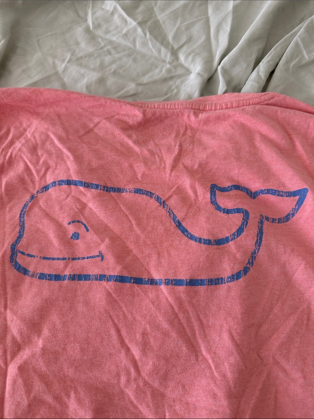 Vineyard Vines Coral Pink Crewneck Tee with Logo Print - Picture 5 of 5